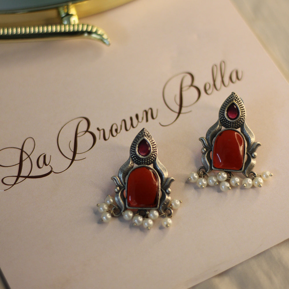Crimson Pearl Heritage Earrings