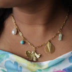 Golden Tropics Charm Necklace