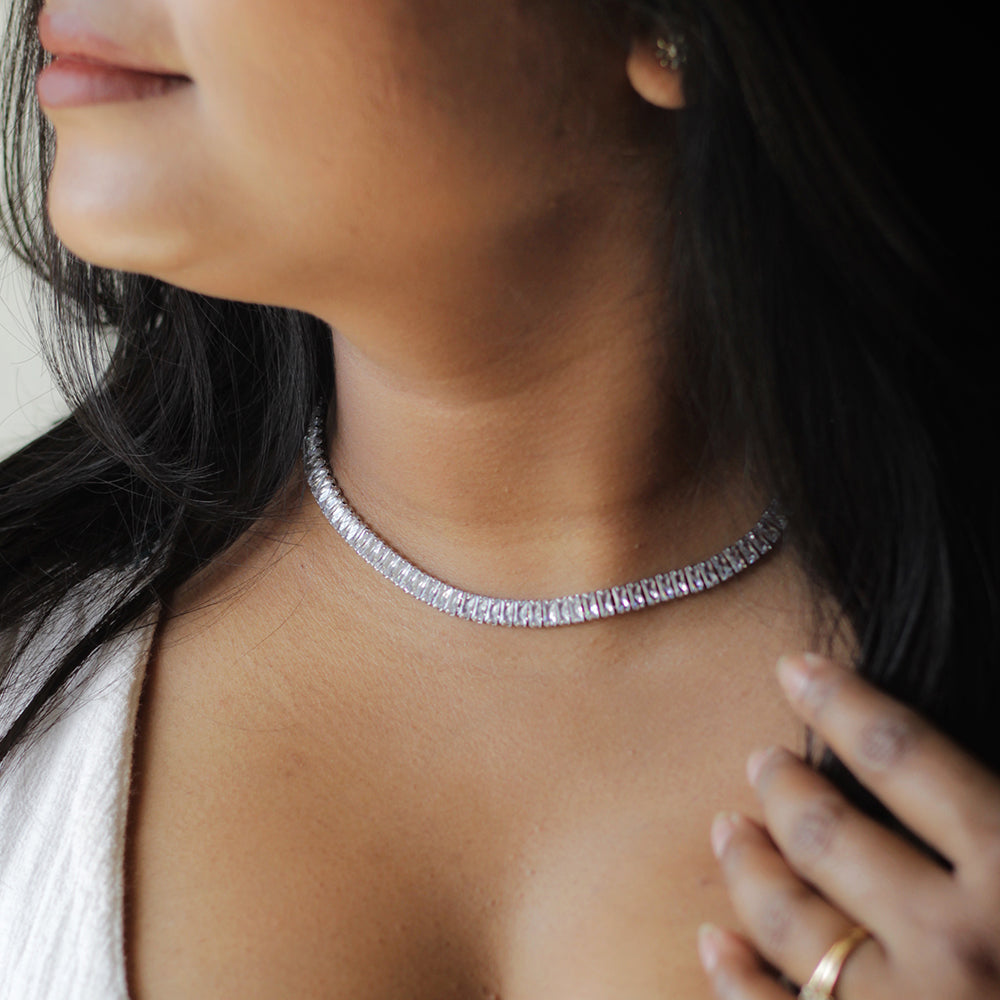 Starlight Elegance Tennis Necklace