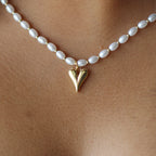 Golden Heart Pearl Necklace