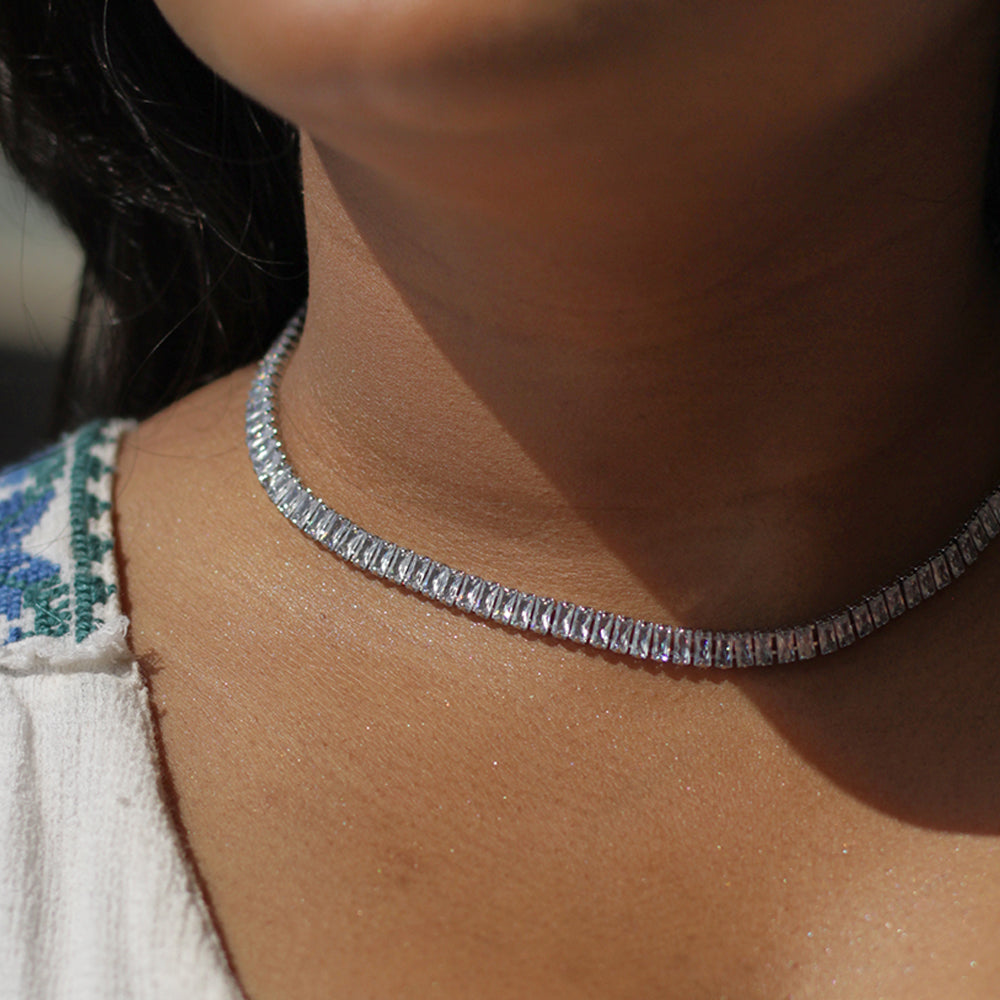 Starlight Elegance Tennis Necklace