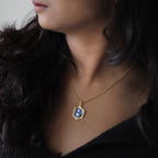 Royal Blue Cameo Necklace