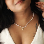 Golden Heart Pearl Necklace