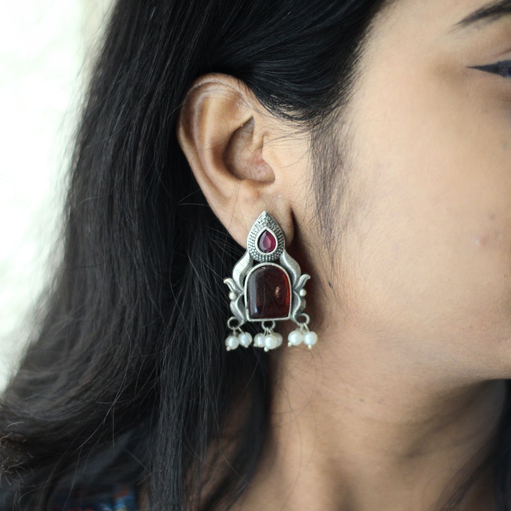 Crimson Pearl Heritage Earrings