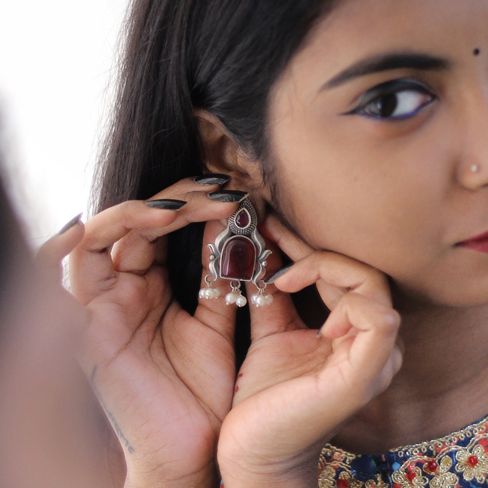 Crimson Pearl Heritage Earrings