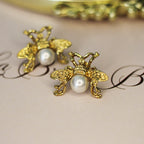 Queen Bee Pearl Studs