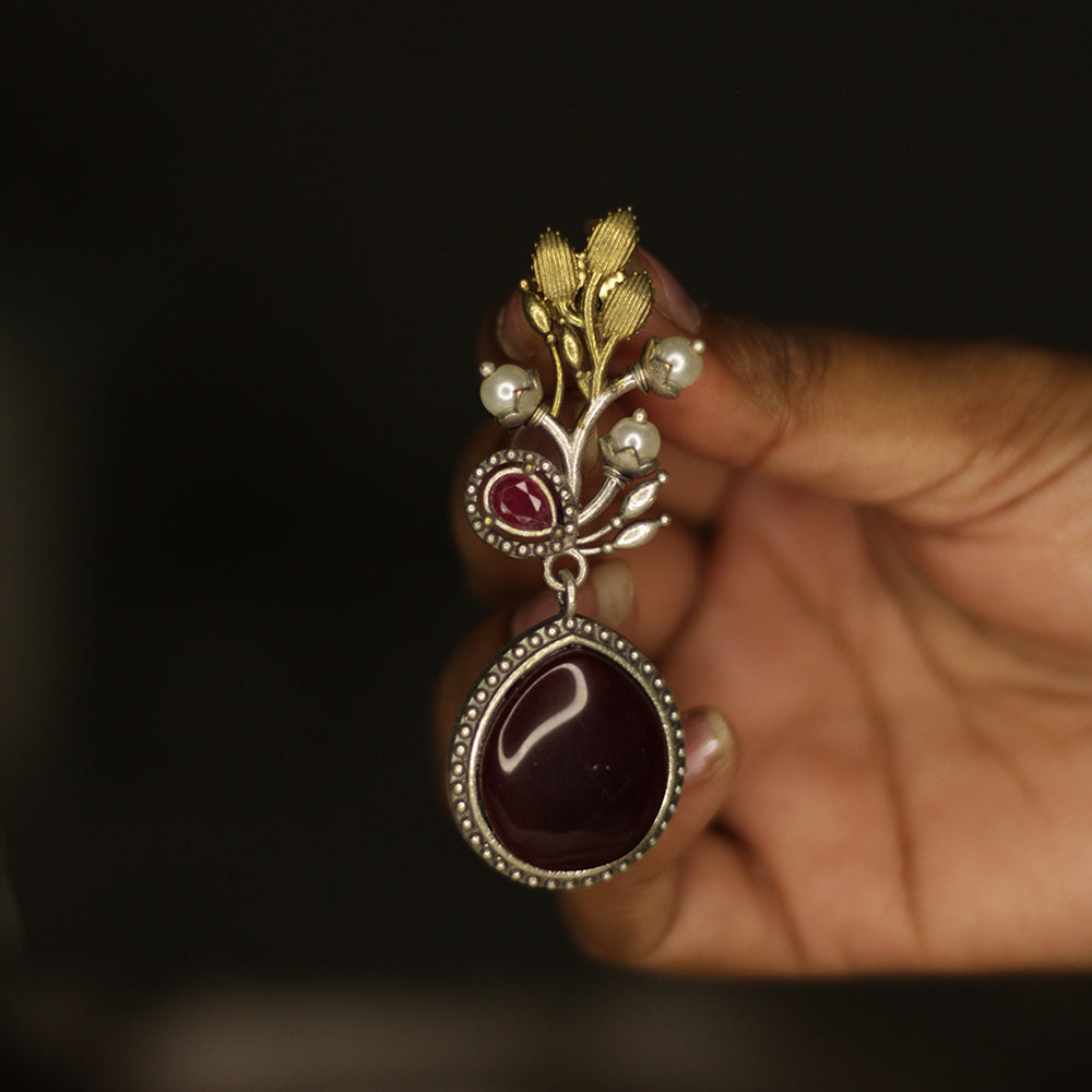 Garnet Bloom Earrings