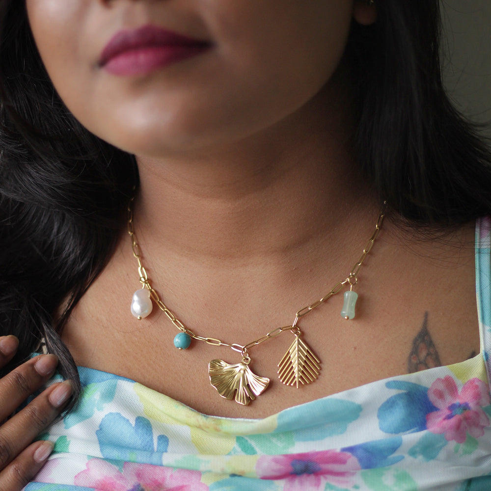 Golden Tropics Charm Necklace