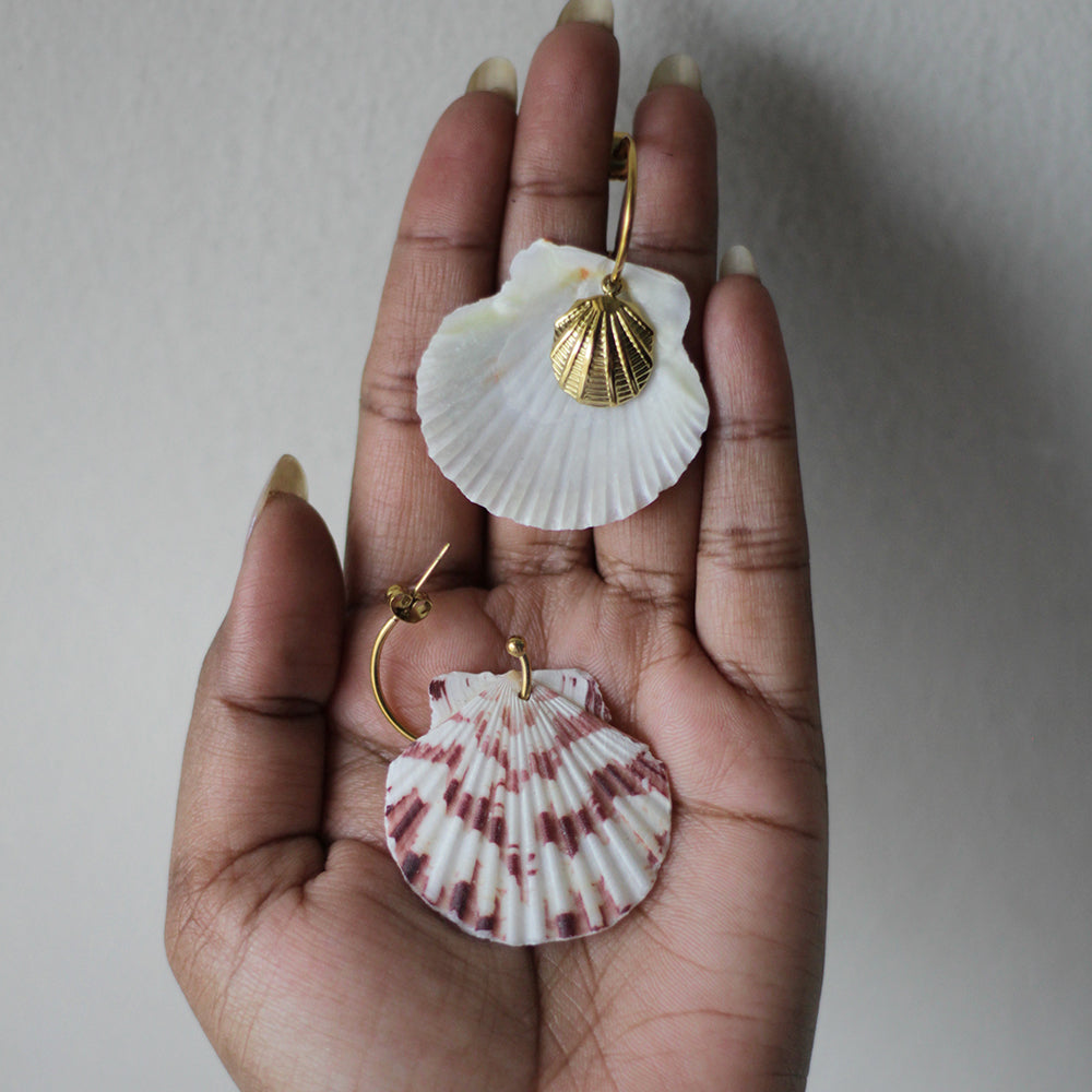 Coastal Muse Shell Hoops