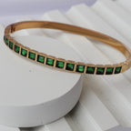 Emerald Square Cut Bangle