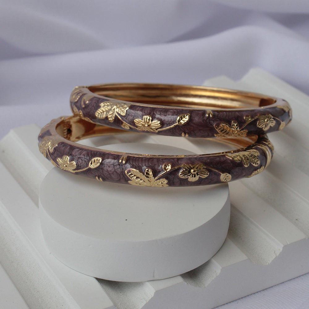Golden Petal Bangles (Pack of 2)