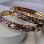 Golden Petal Bangles (Pack of 2)