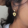Emerald Heart Keepsake Earrings