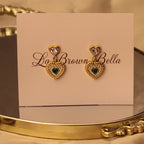 Emerald Heart Keepsake Earrings