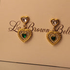 Emerald Heart Keepsake Earrings