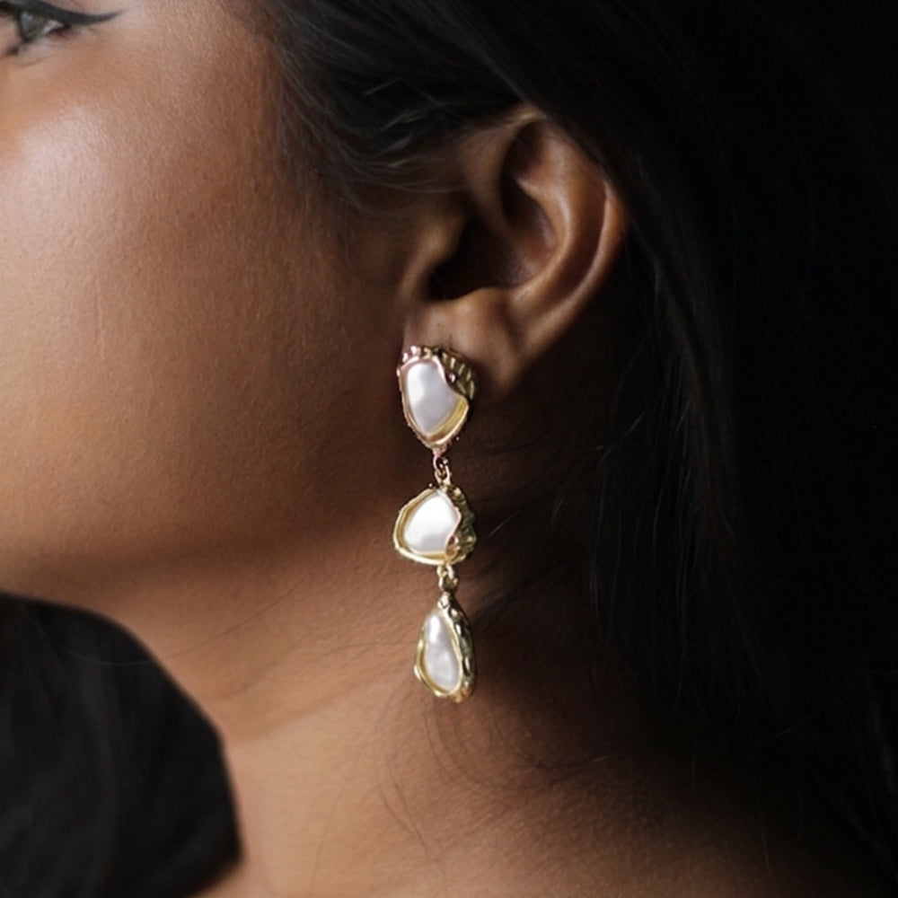 Moonstone Pearl Earrings