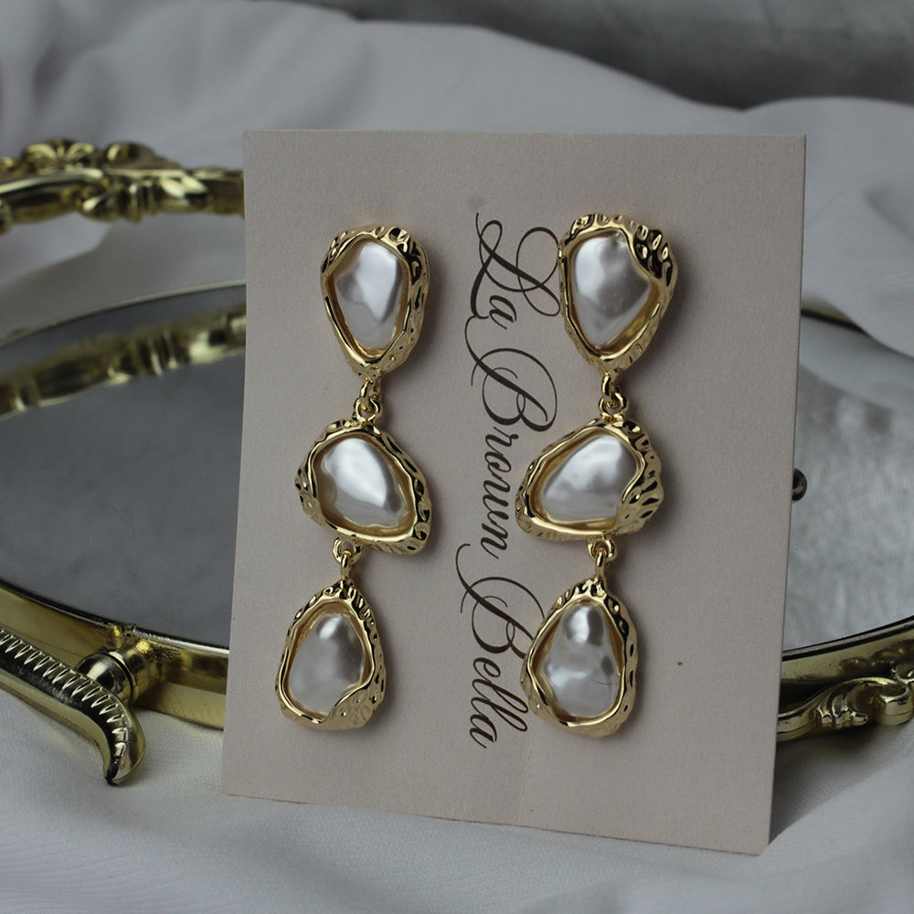 Moonstone Pearl Earrings