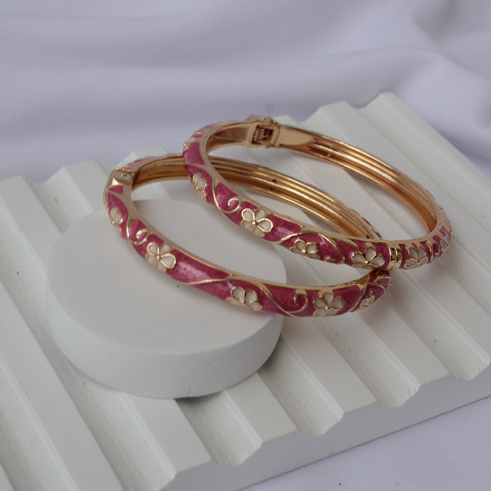 Ruby Blossom Bangles (Pack of 2)