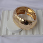 Sculptural Hammered Gold Cuff